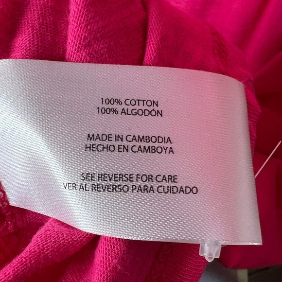 103. Gap Ladies Short Sleeve Tiered Dress (Beetroot Purple/Hot Pink) L - Picture 6 of 6